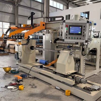 15kw巻線電力、0.2-2.0mm銅箔用空圧テンションコントロール付きトランスフォーマー箔巻線機